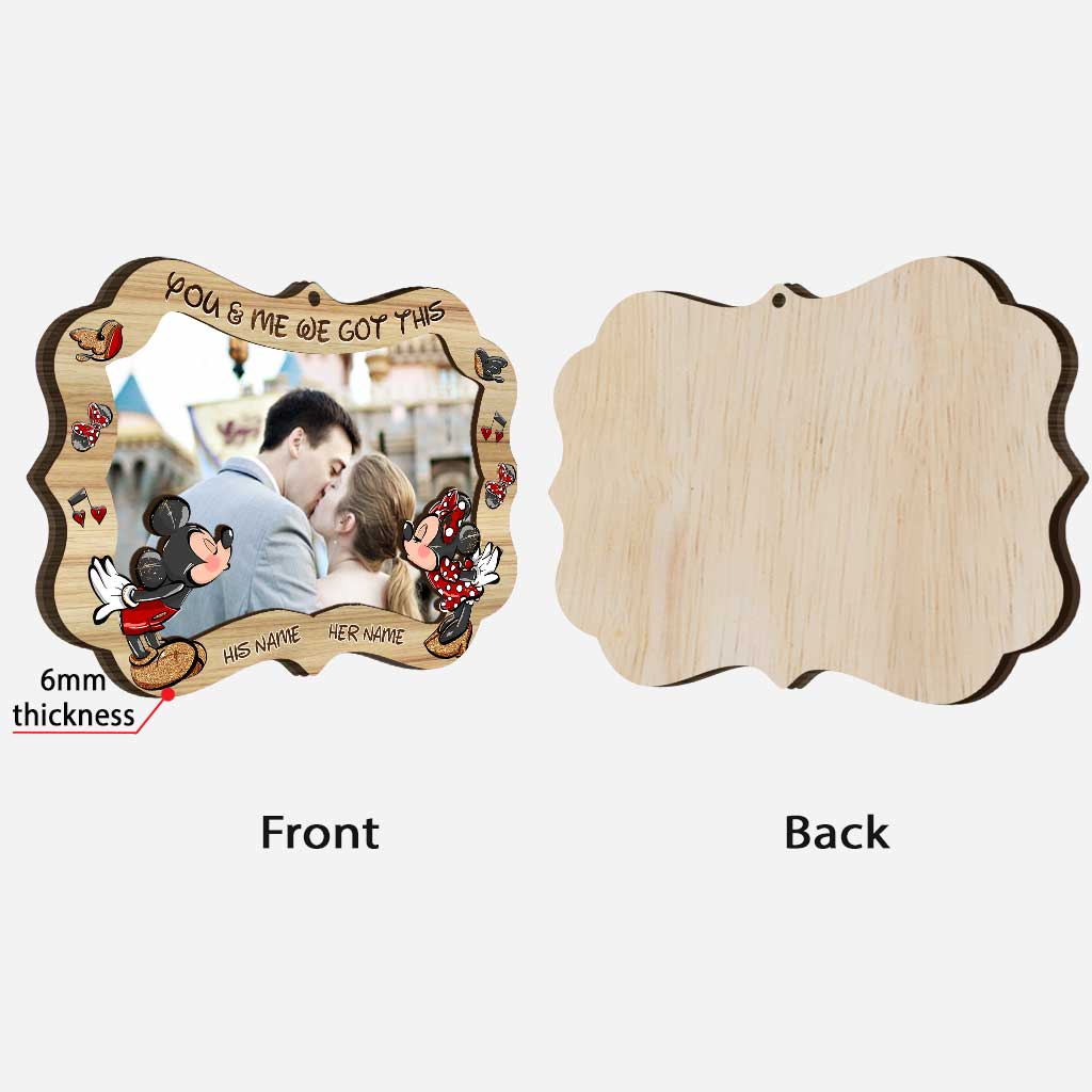 Personalized Layered Wood Christmas Ornament with Photo Frame for Couples Layered Wood Ornament GradoCreations