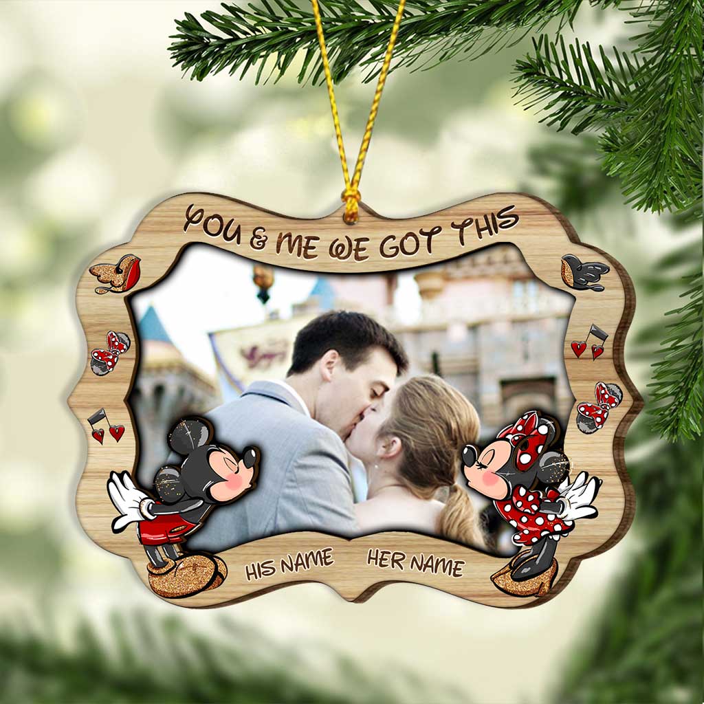 Personalized Layered Wood Christmas Ornament with Photo Frame for Couples Layered Wood Ornament GradoCreations