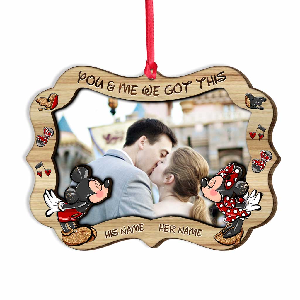 Personalized Layered Wood Christmas Ornament with Photo Frame for Couples Layered Wood Ornament GradoCreations