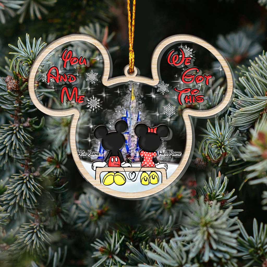 Personalized Christmas Mouse Layers Mix Ornament Custom Names Gift for Couples Layers Mix Ornament GradoCreations