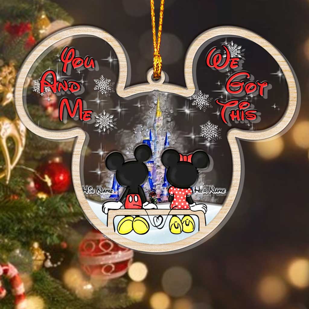 Personalized Christmas Mouse Layers Mix Ornament Custom Names Gift for Couples Layers Mix Ornament GradoCreations