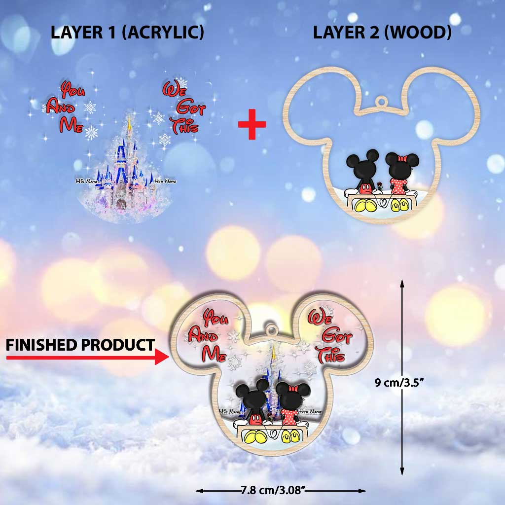Personalized Christmas Mouse Layers Mix Ornament Custom Names Gift for Couples Layers Mix Ornament GradoCreations