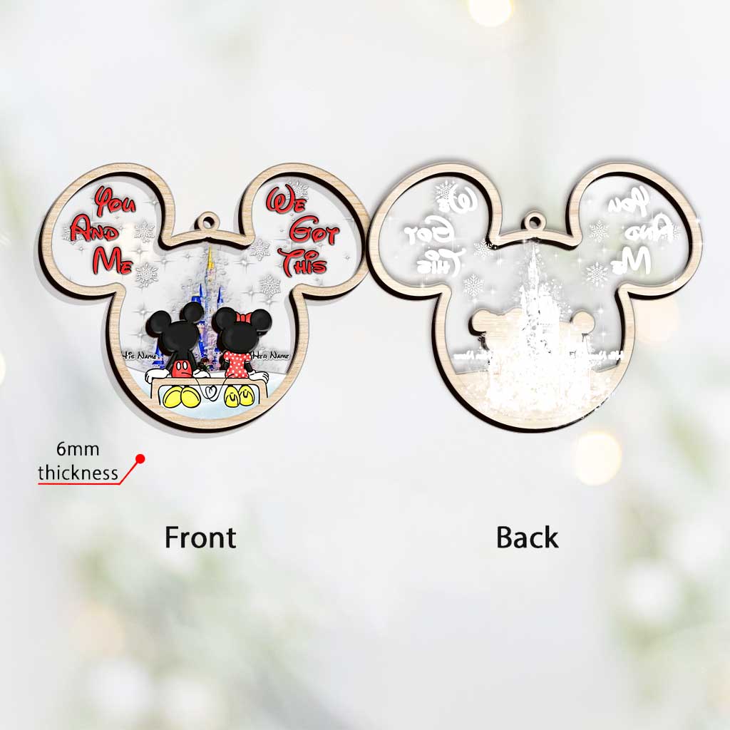 Personalized Christmas Mouse Layers Mix Ornament Custom Names Gift for Couples Layers Mix Ornament GradoCreations