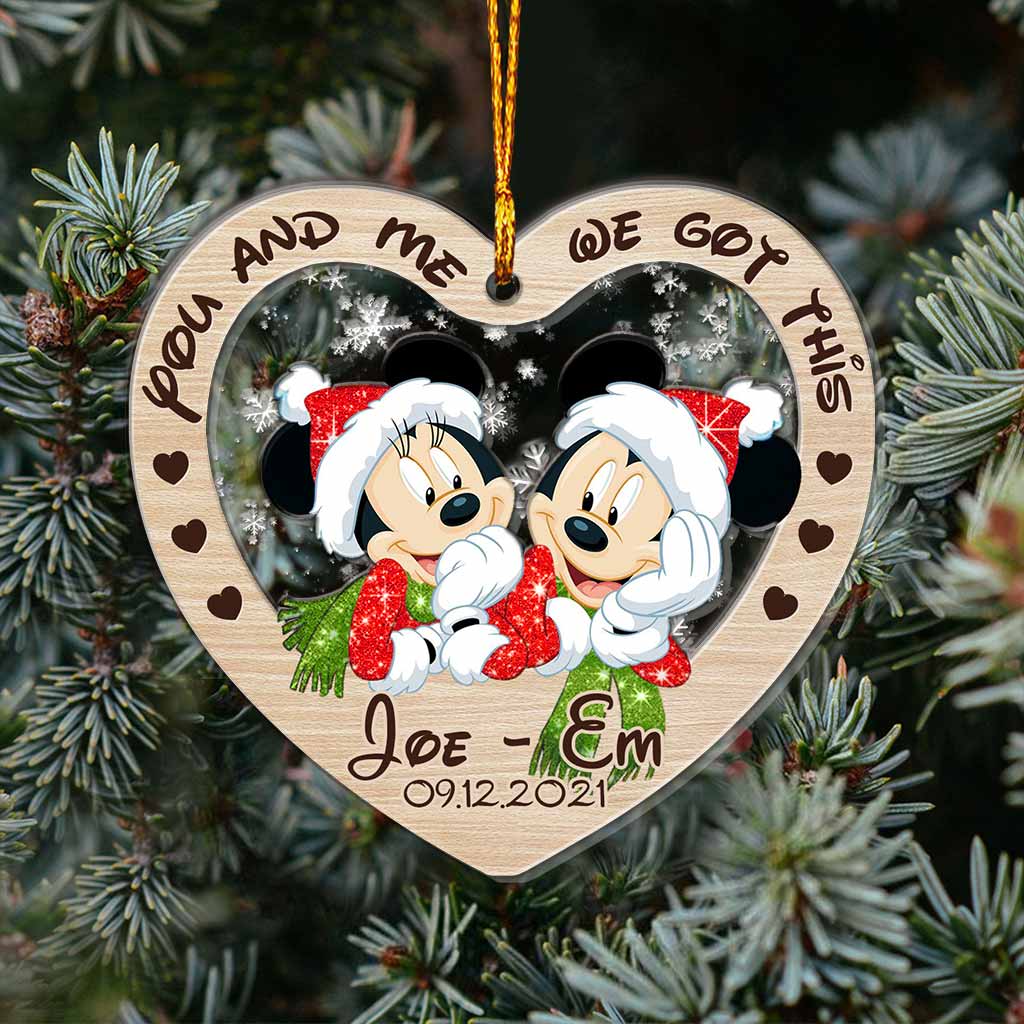 Personalized Christmas Couple Ornament Custom Name Gift Layers Mix Ornament GradoCreations