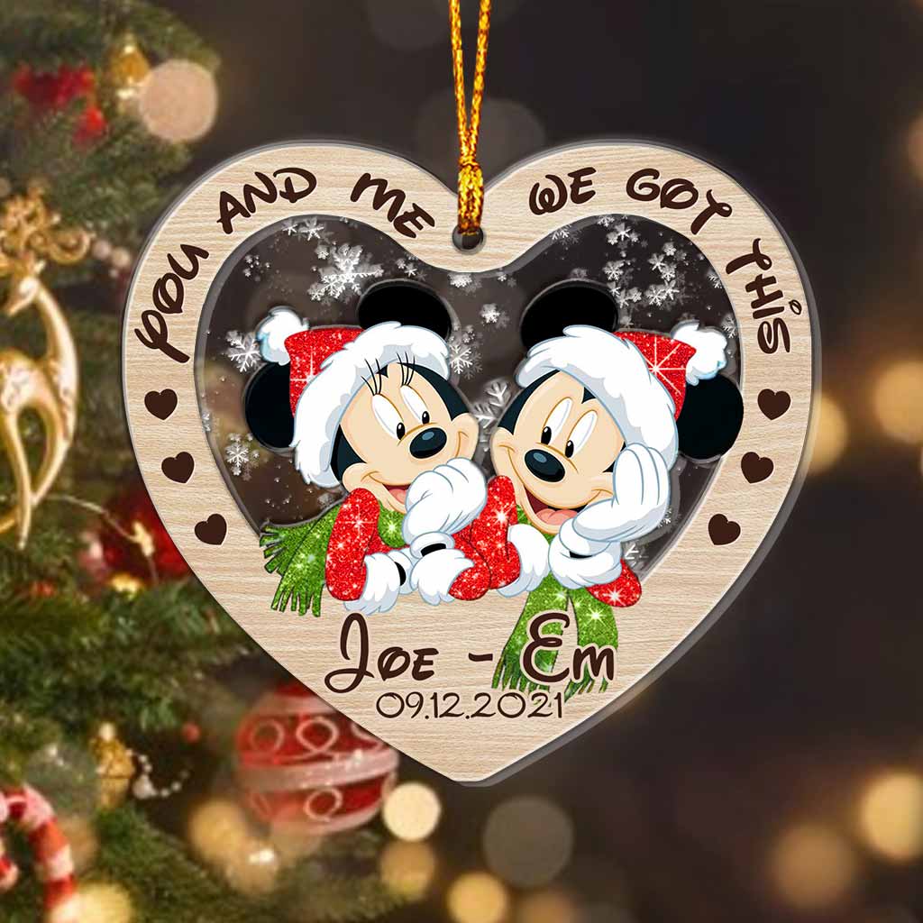 Personalized Christmas Couple Ornament Custom Name Gift Layers Mix Ornament GradoCreations