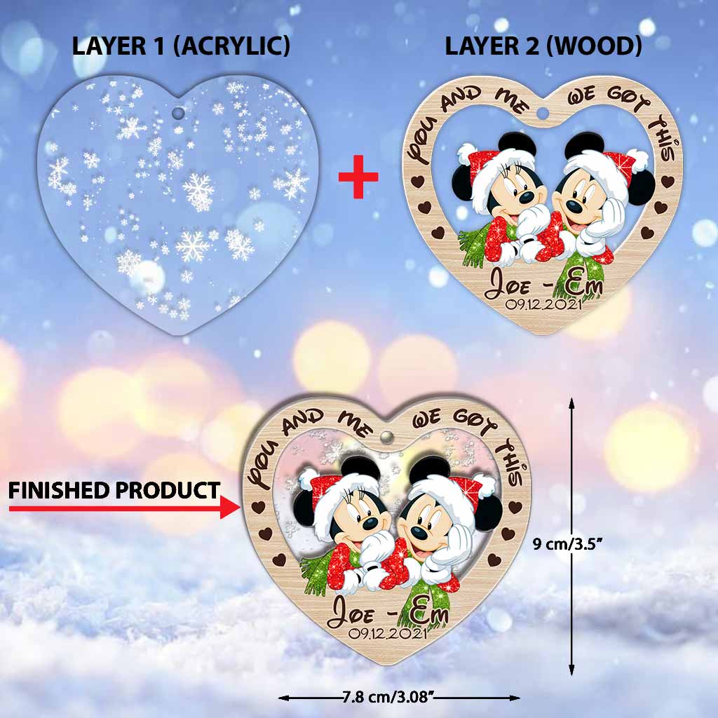 Personalized Christmas Couple Ornament Custom Name Gift Layers Mix Ornament GradoCreations