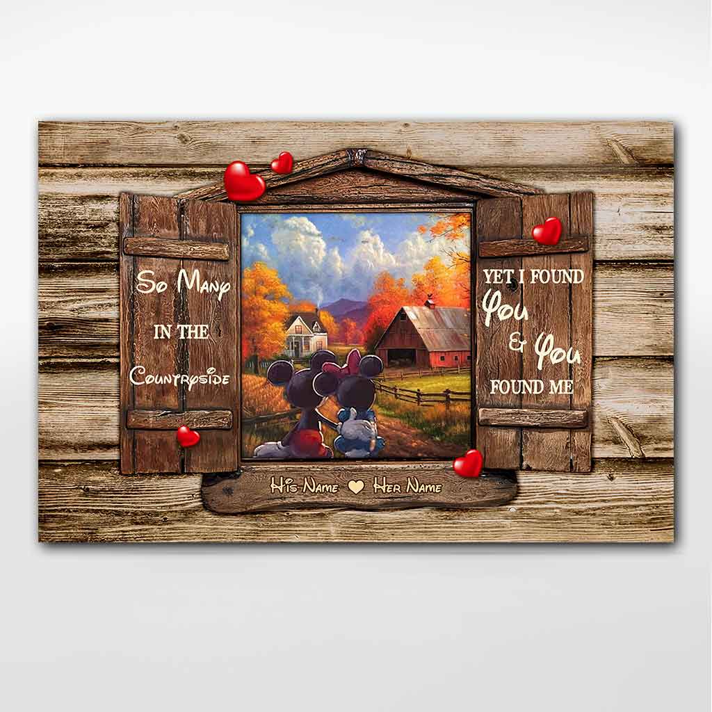 Personalized Mouse Poster Gift for Couples with Custom Names Canvas and Poster GradoCreations