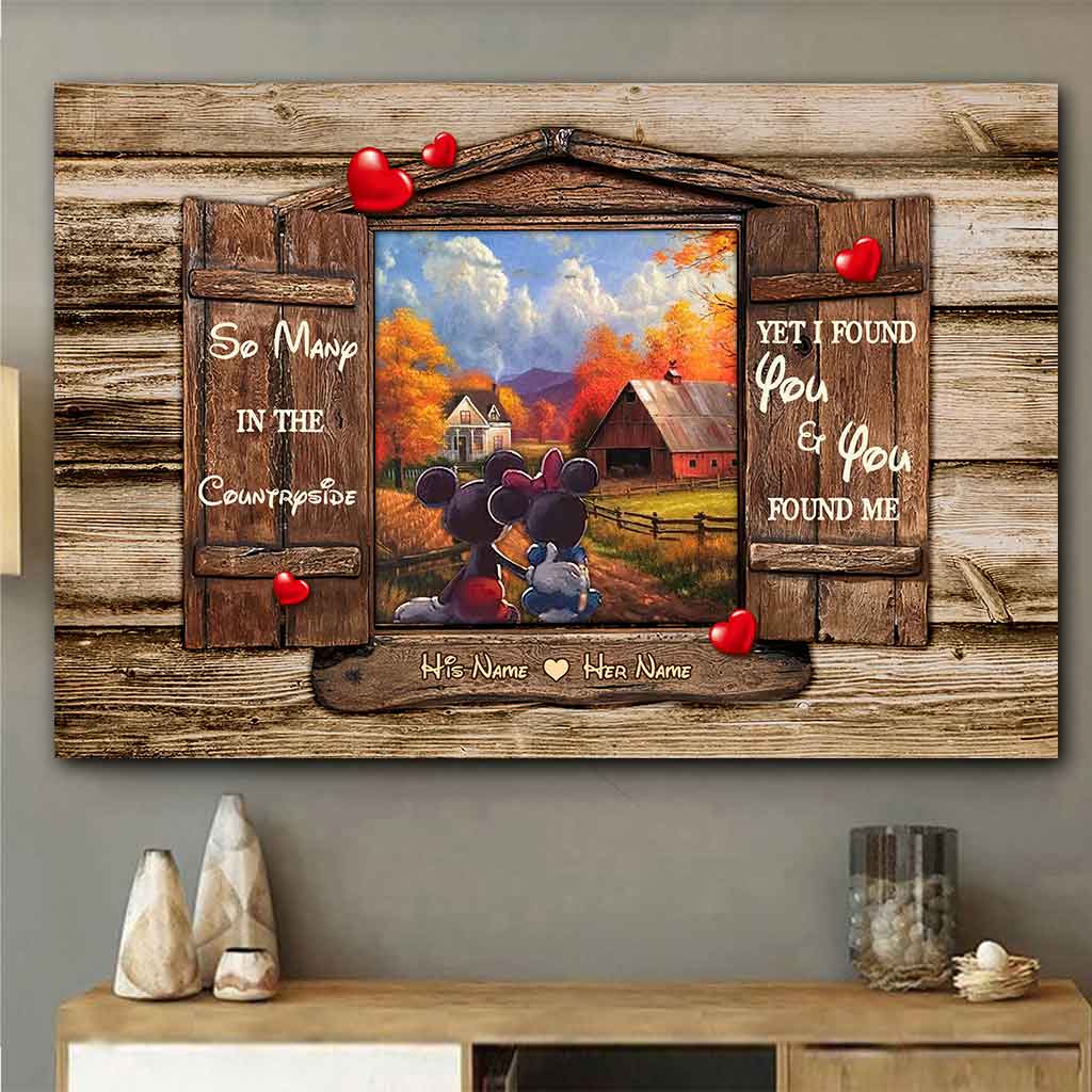 Personalized Mouse Poster Gift for Couples with Custom Names Canvas and Poster GradoCreations