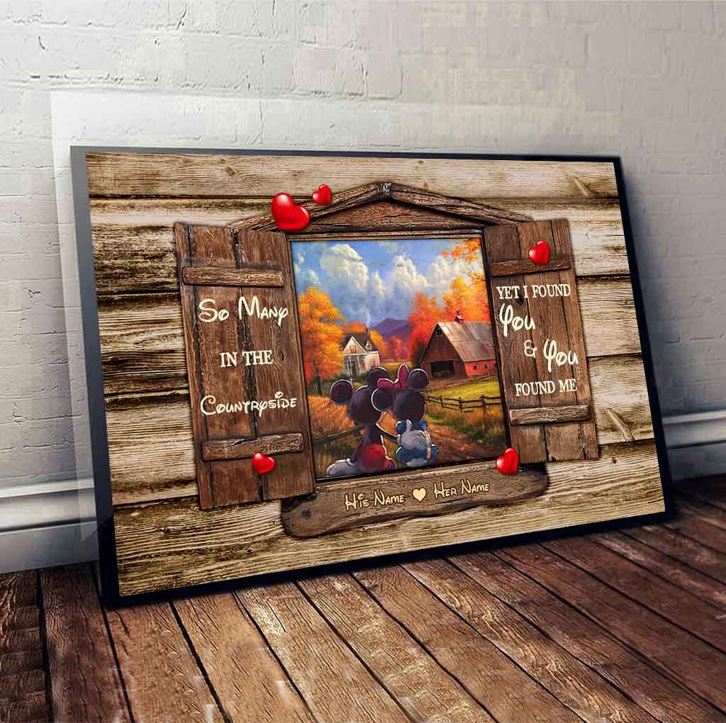 Personalized Mouse Poster Gift for Couples with Custom Names Canvas and Poster GradoCreations