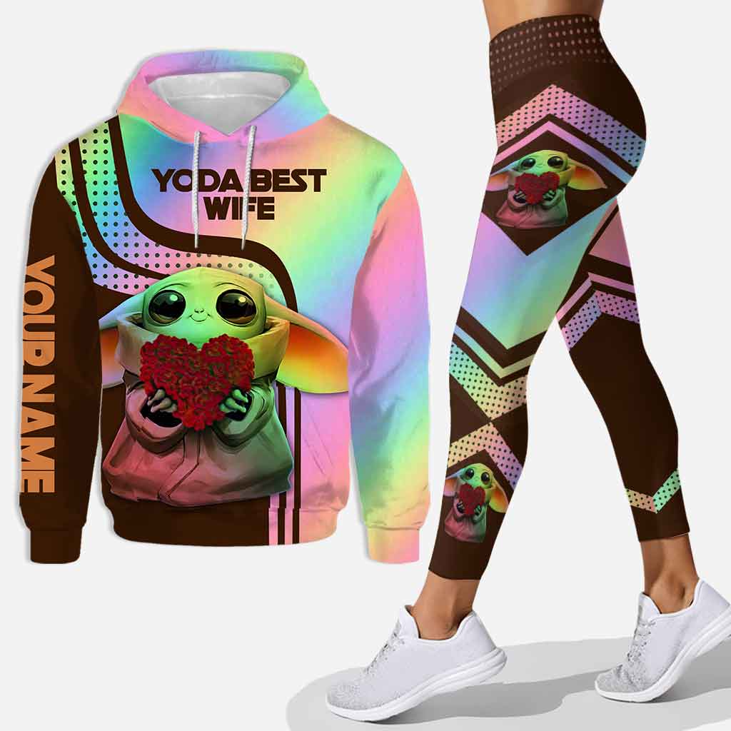 Personalized Yoda Best Wife Hoodie & Leggings Set Gift Hoodie & Leggings GradoCreations