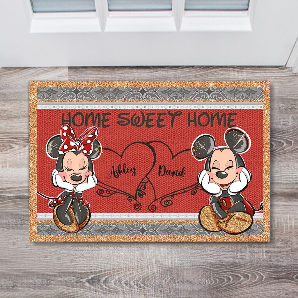 Personalized Mouse Doormat with Names Cute Home Decor Gift Doormat GradoCreations
