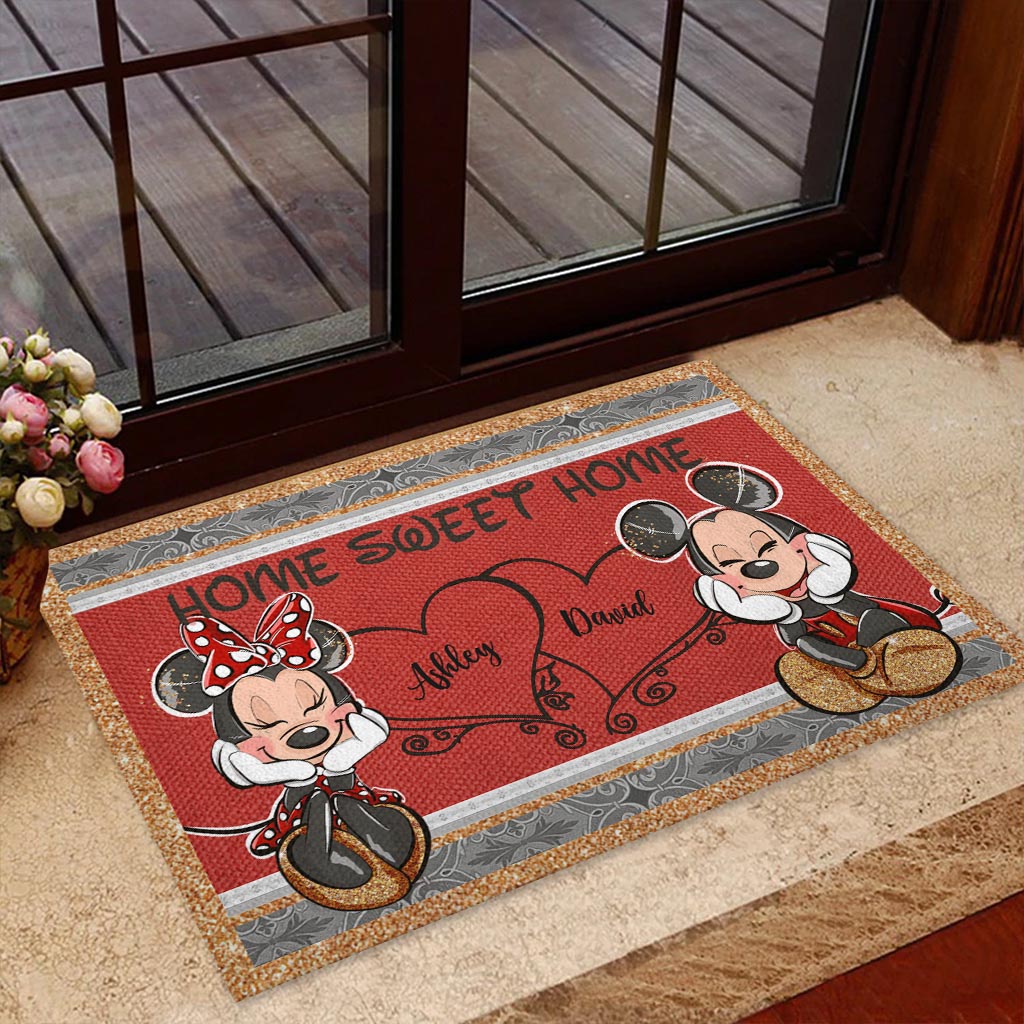 Personalized Mouse Doormat with Names Cute Home Decor Gift Doormat GradoCreations