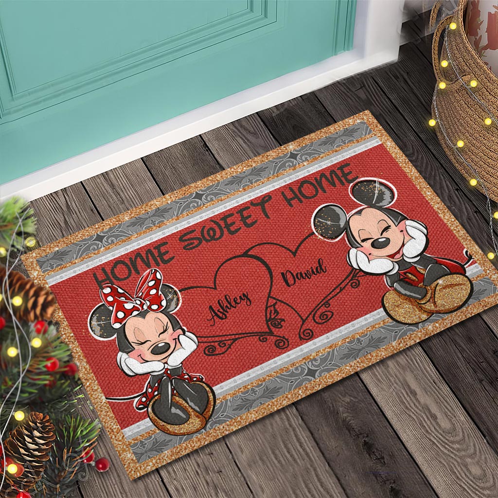 Personalized Mouse Doormat with Names Cute Home Decor Gift Doormat GradoCreations