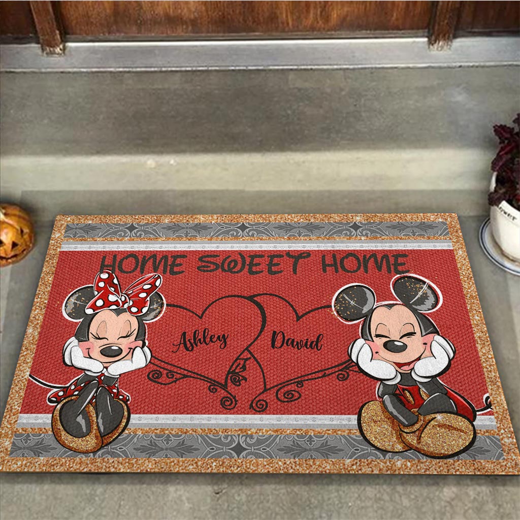 Personalized Mouse Doormat with Names Cute Home Decor Gift Doormat GradoCreations