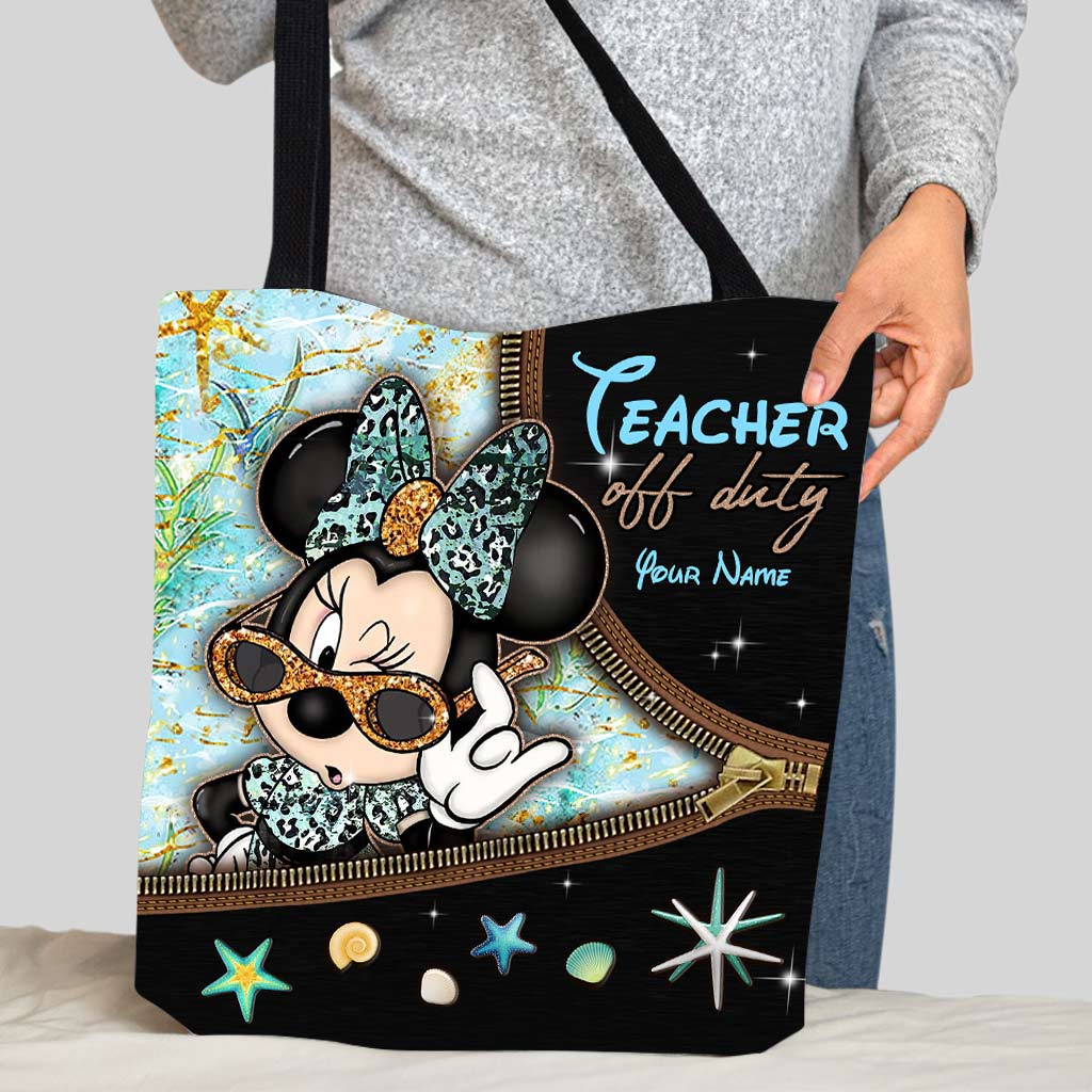 Personalized Teacher Tote Bag Cute Minnie Mouse Design Gift Tote Bag GradoCreations