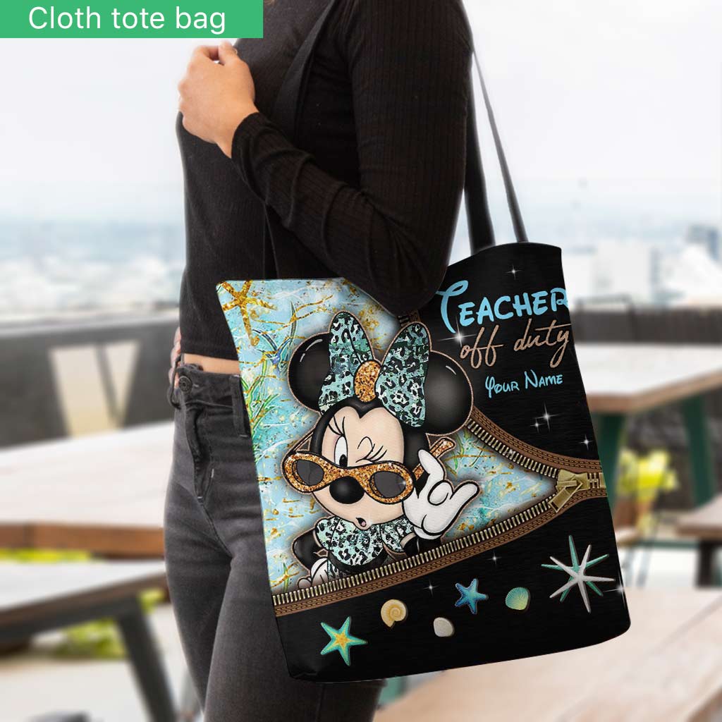 Personalized Teacher Tote Bag Cute Minnie Mouse Design Gift Tote Bag GradoCreations