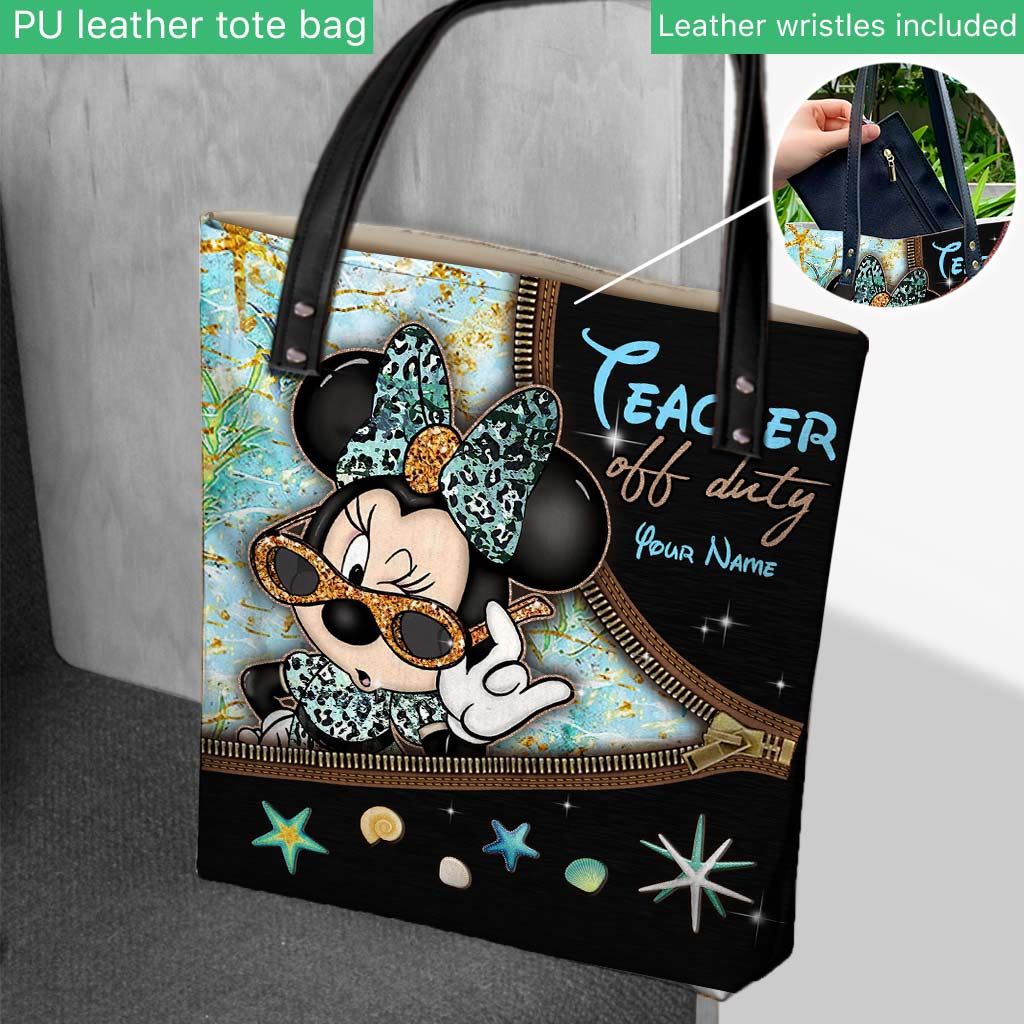 Personalized Teacher Tote Bag Cute Minnie Mouse Design Gift Tote Bag GradoCreations