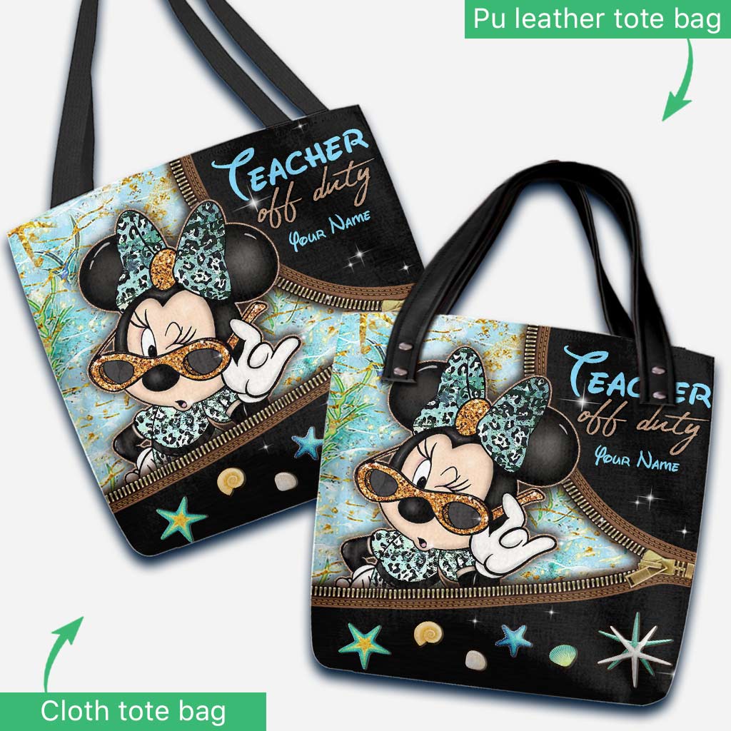 Personalized Teacher Tote Bag Cute Minnie Mouse Design Gift Tote Bag GradoCreations