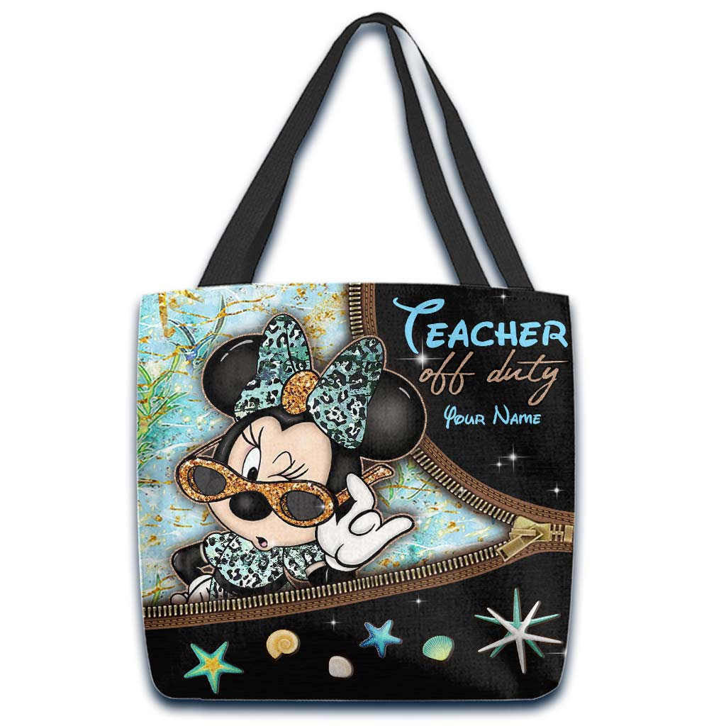 Personalized Teacher Tote Bag Cute Minnie Mouse Design Gift Tote Bag GradoCreations