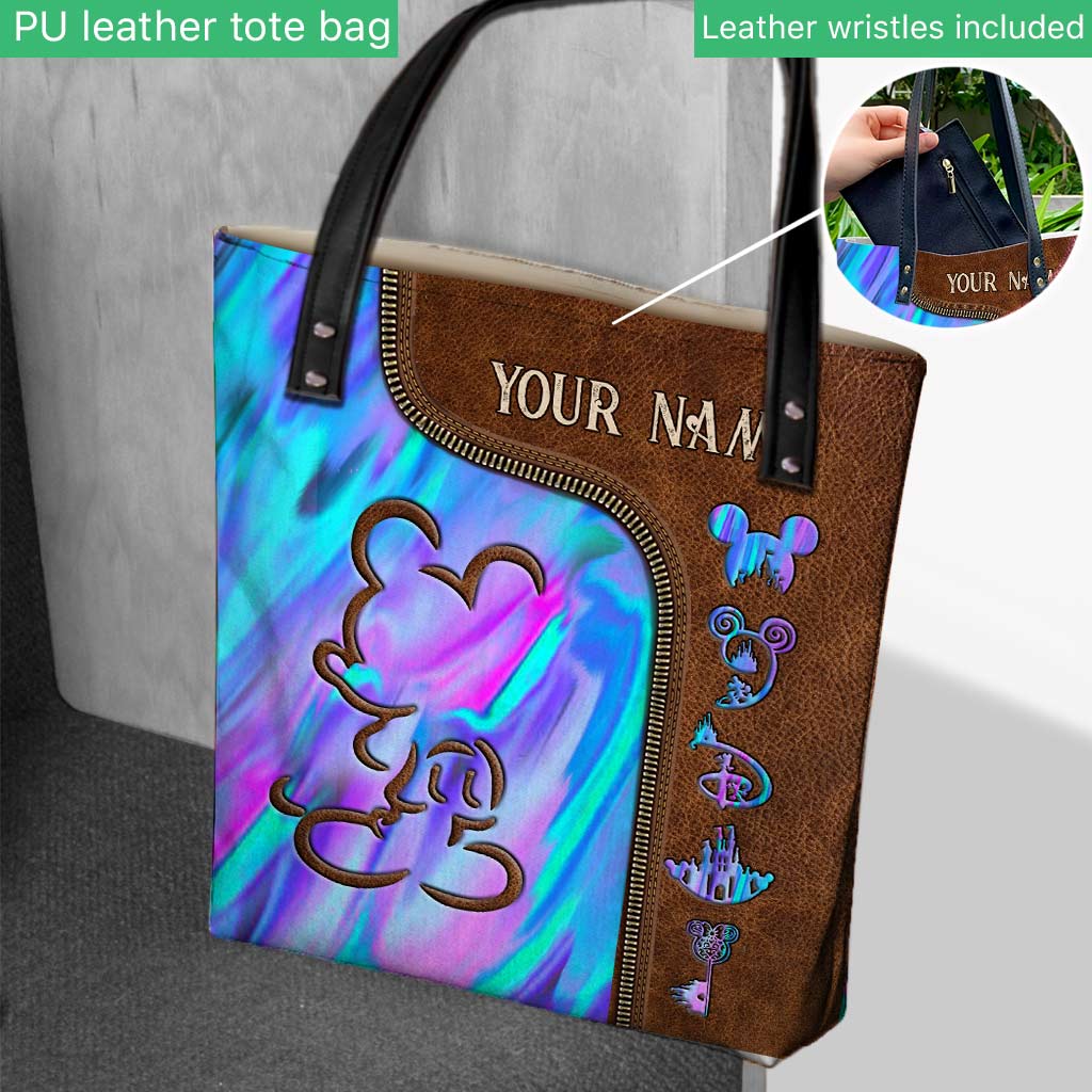 Personalized Love Mouse Ears Tote Bag Custom Name Gift for Her Tote Bag GradoCreations
