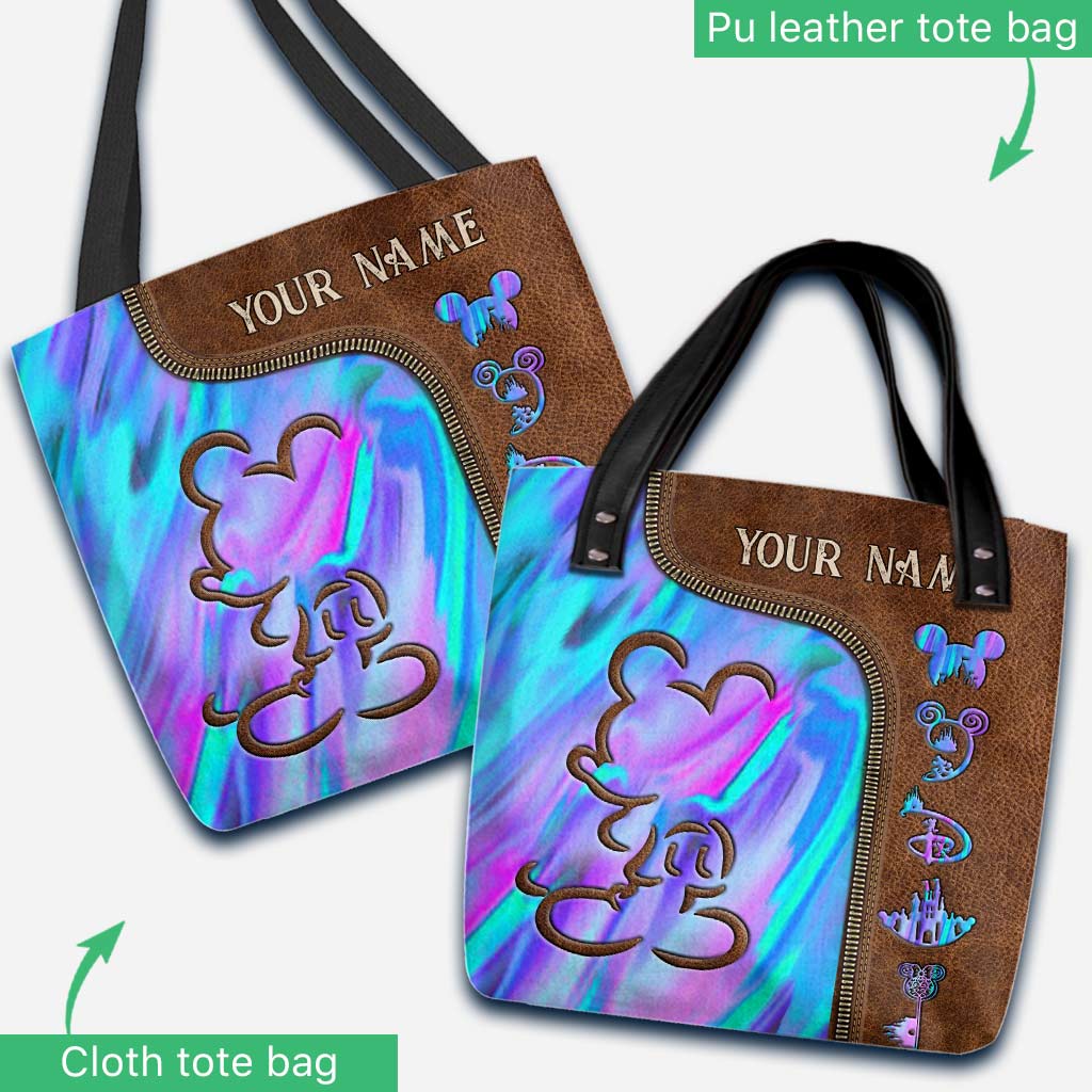 Personalized Love Mouse Ears Tote Bag Custom Name Gift for Her Tote Bag GradoCreations