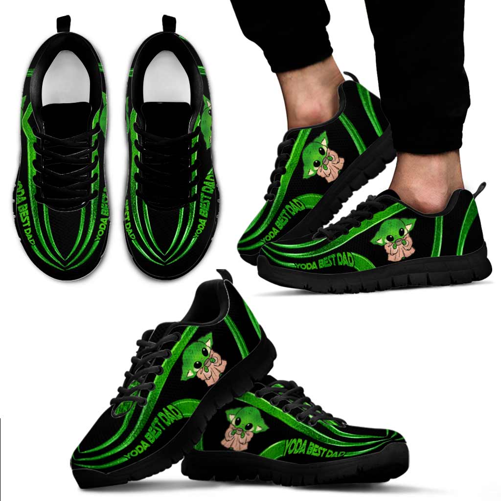 Personalized Yoda Best Dad Sneakers Custom Name Gift for Father's Day Sneakers GradoCreations