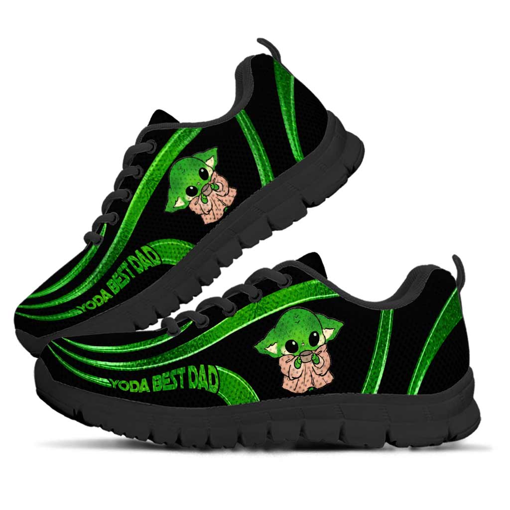 Personalized Yoda Best Dad Sneakers Custom Name Gift for Father's Day Sneakers GradoCreations