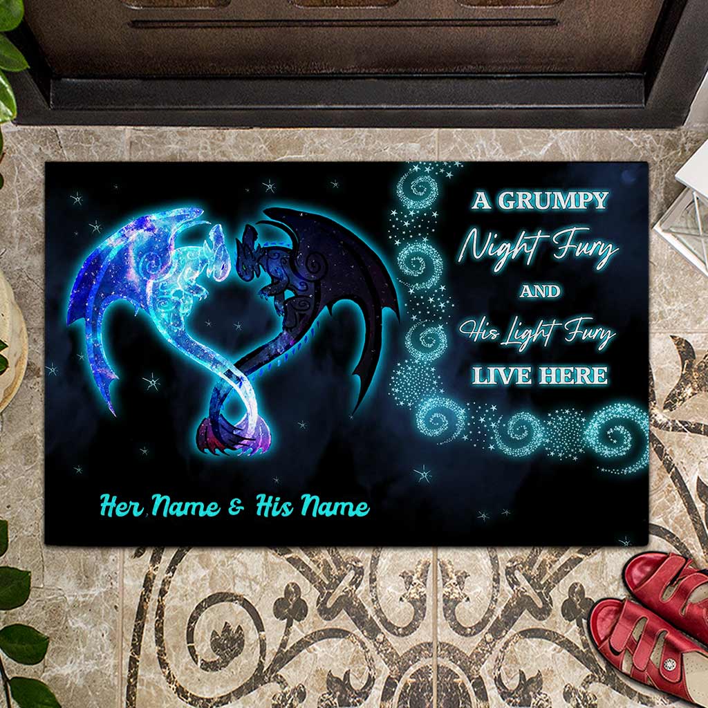 Personalized Dragon Doormat Custom Name Gift for Couples Doormat GradoCreations