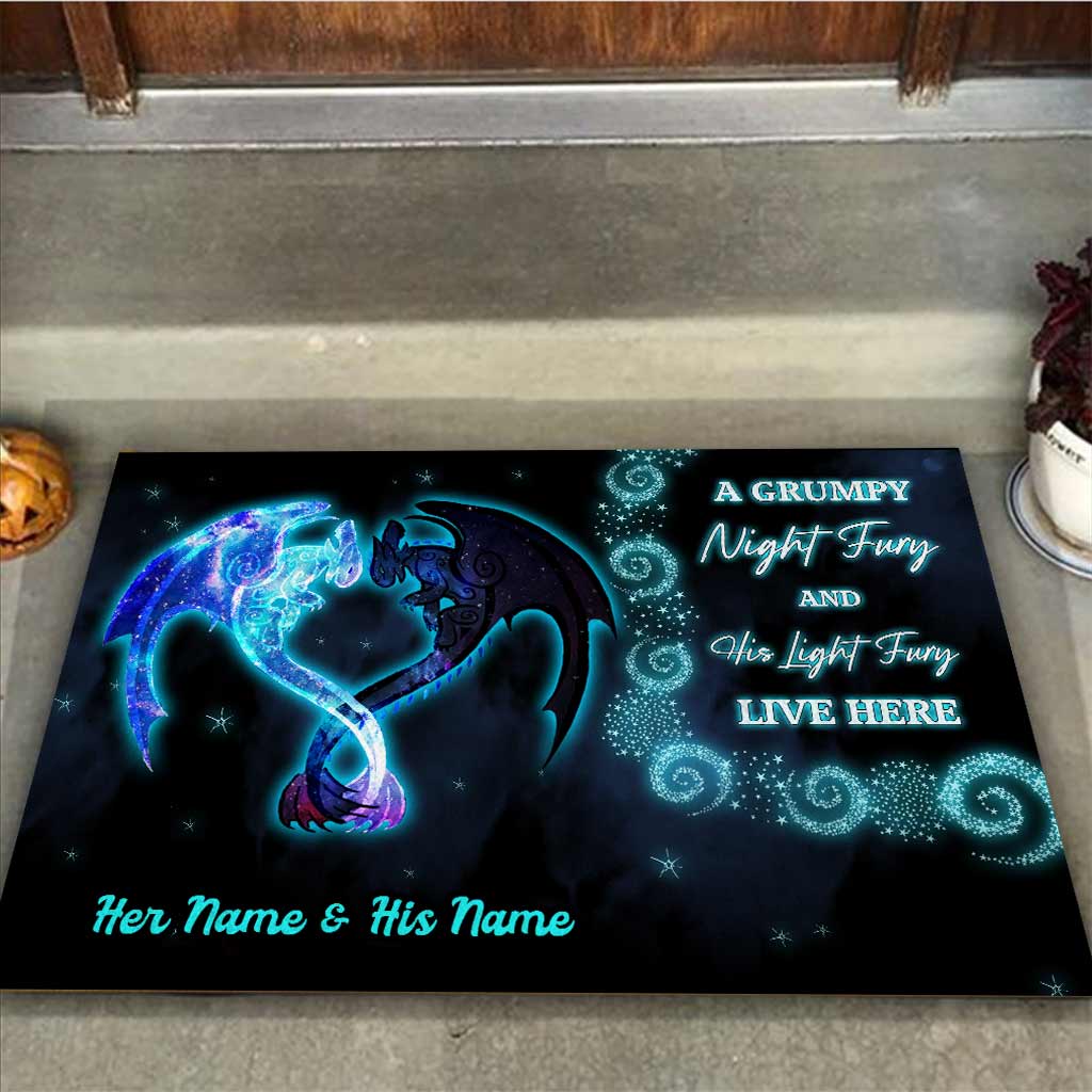 Personalized Dragon Doormat Custom Name Gift for Couples Doormat GradoCreations