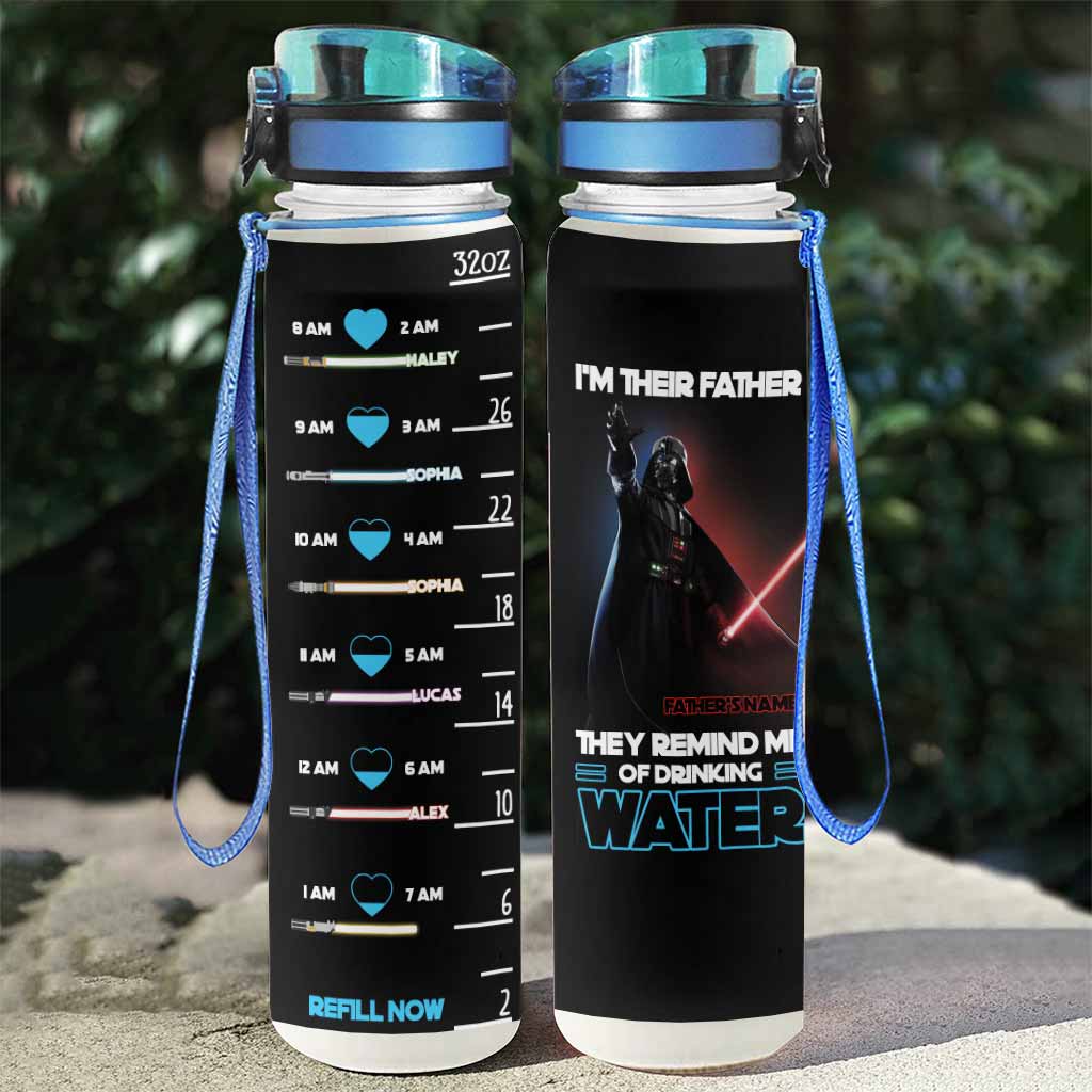 Personalized Water Tracker Bottle Gift for Dad with Time Markers Water Tracker Bottle GradoCreations