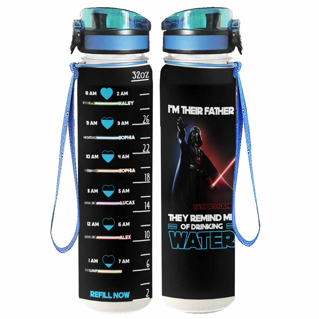 Personalized Water Tracker Bottle Gift for Dad with Time Markers Water Tracker Bottle GradoCreations