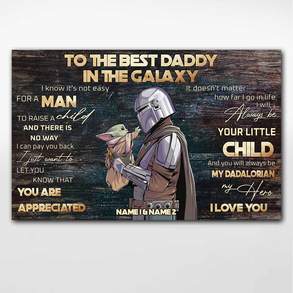 Personalized Dad Canvas Poster Star Wars Themed Gift for Father's Day Canvas and Poster GradoCreations