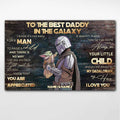 Personalized Dad Canvas Poster Star Wars Themed Gift for Father's Day Canvas and Poster GradoCreations