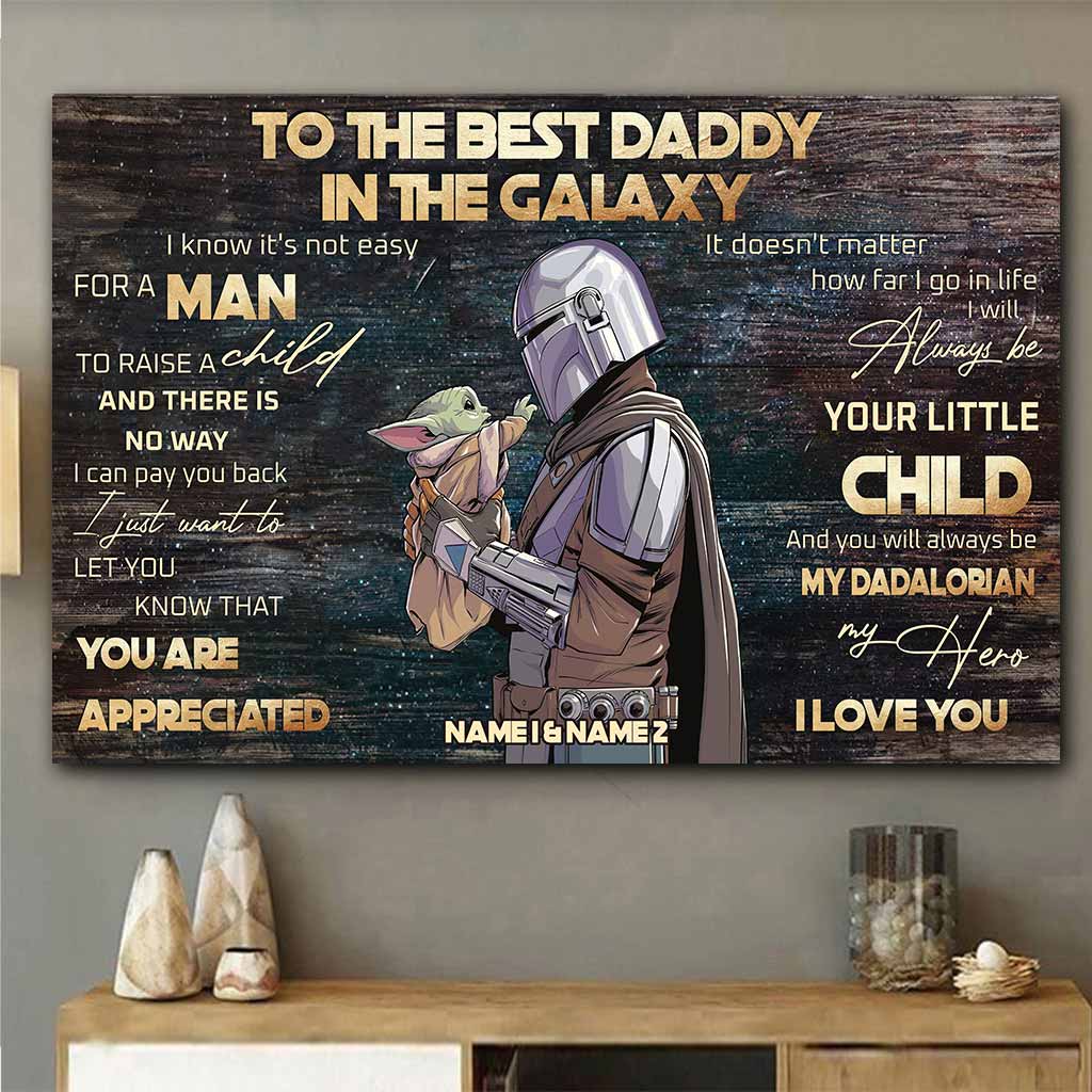 Personalized Dad Canvas Poster Star Wars Themed Gift for Father's Day Canvas and Poster GradoCreations
