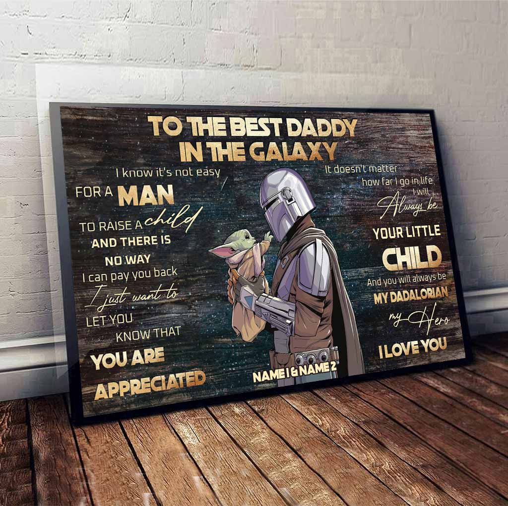Personalized Dad Canvas Poster Star Wars Themed Gift for Father's Day Canvas and Poster GradoCreations