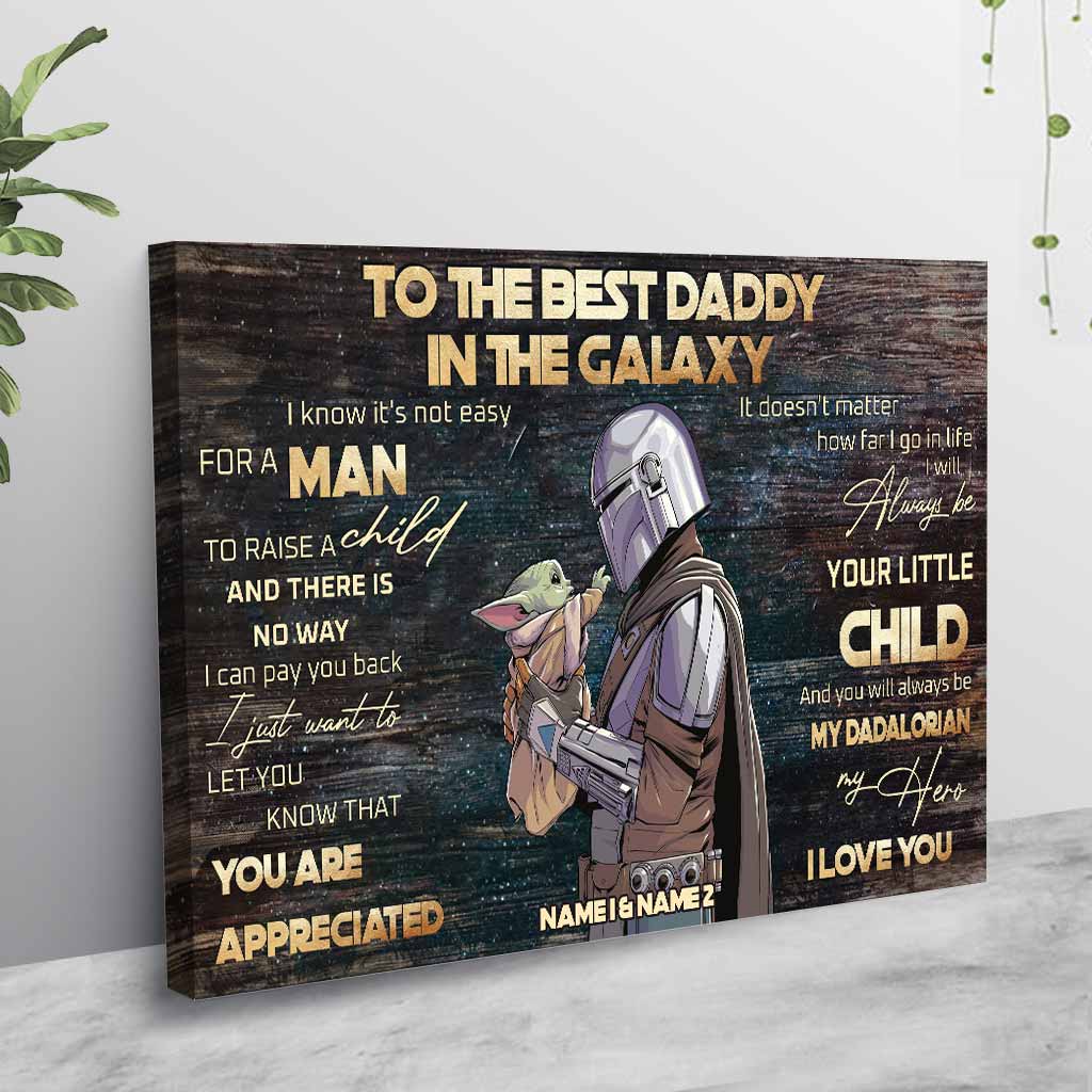 Personalized Dad Canvas Poster Star Wars Themed Gift for Father's Day Canvas and Poster GradoCreations