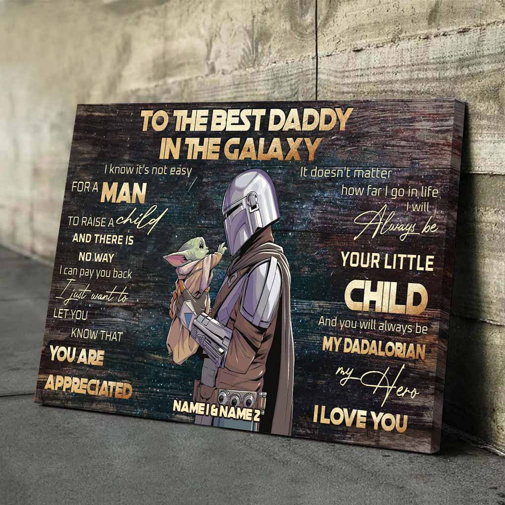 Personalized Dad Canvas Poster Star Wars Themed Gift for Father's Day Canvas and Poster GradoCreations