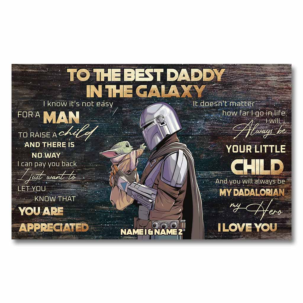 Personalized Dad Canvas Poster Star Wars Themed Gift for Father's Day Canvas and Poster GradoCreations