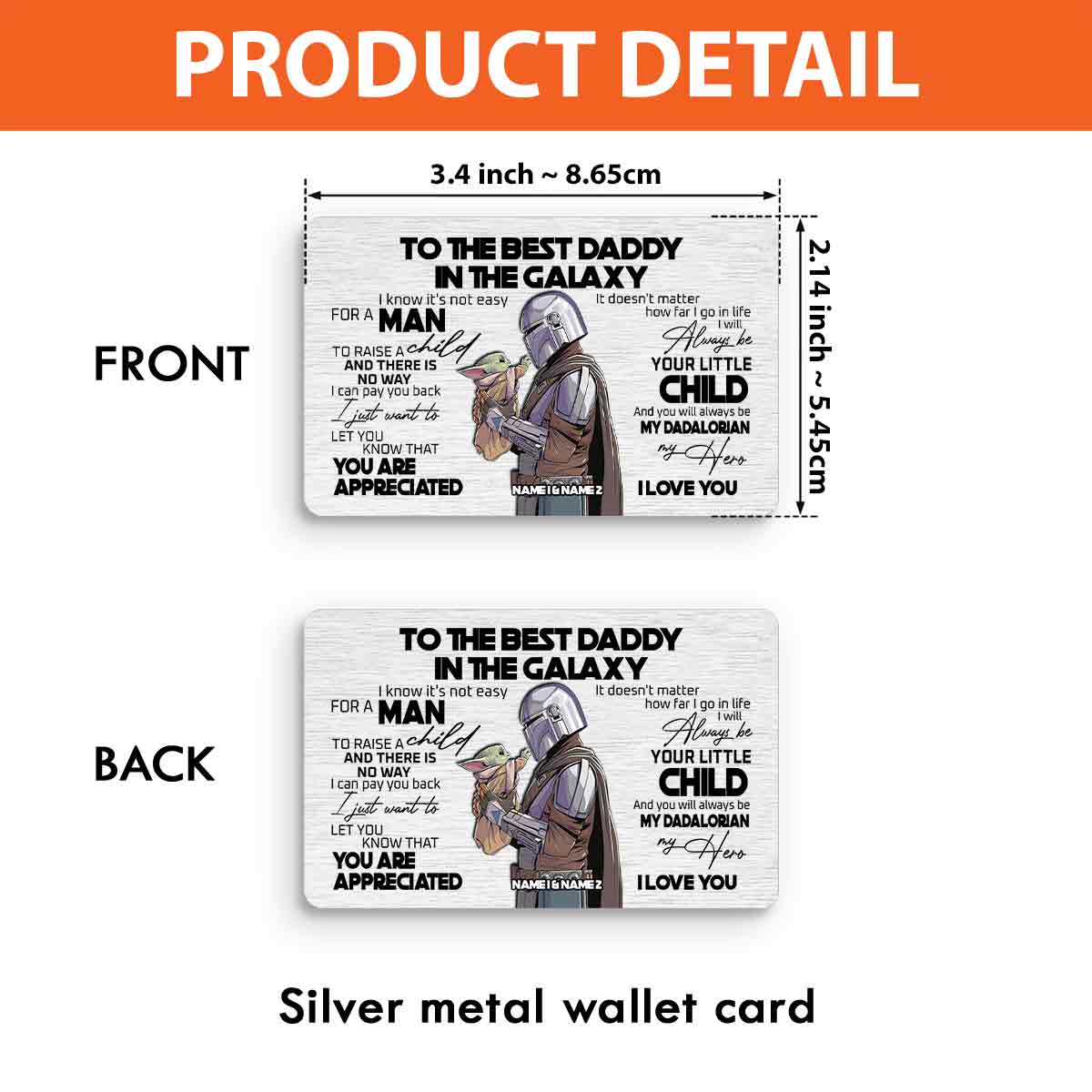 Personalized Wallet Insert Card for Dad - Unique Gift for Father's Day Wallet Insert Card GradoCreations