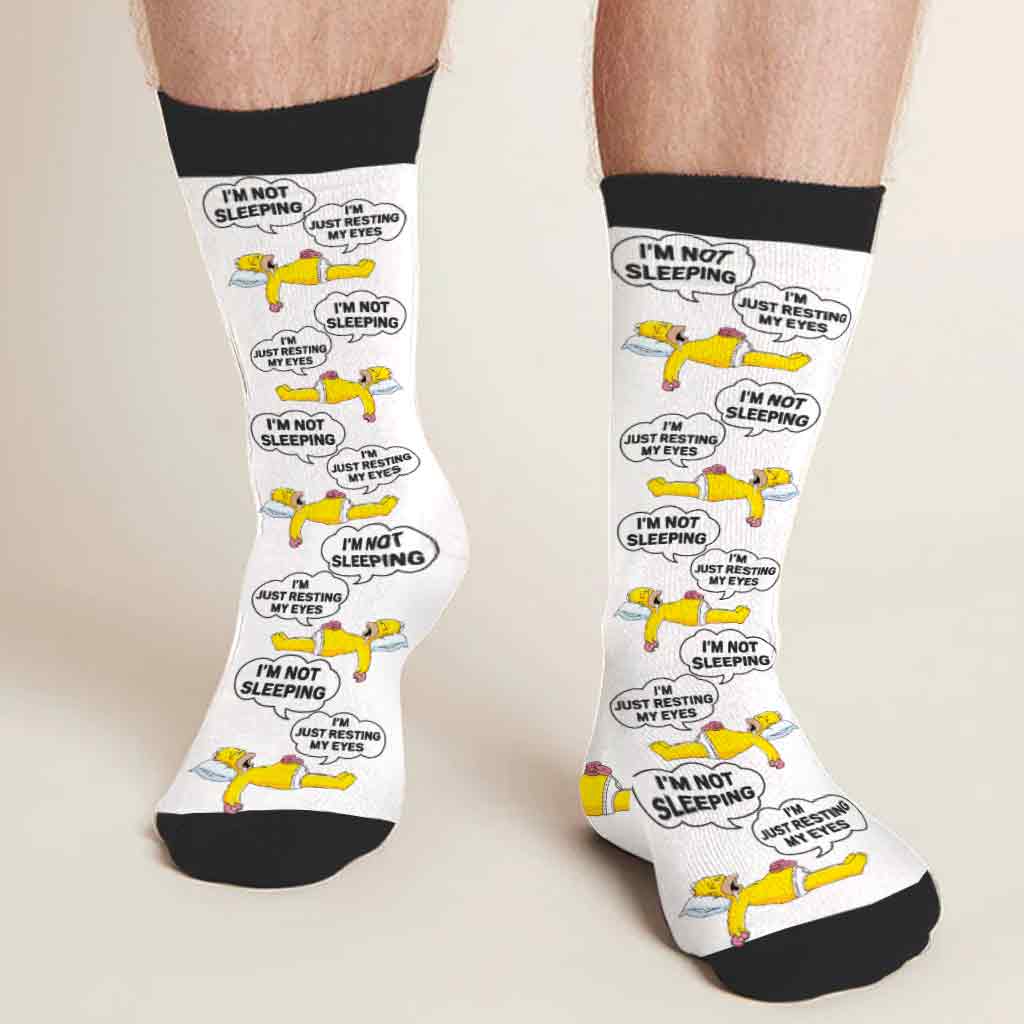 Personalized Funny Socks Gift for Dad | I'm Not Sleeping Design Socks GradoCreations
