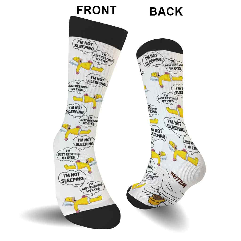 Personalized Funny Socks Gift for Dad | I'm Not Sleeping Design Socks GradoCreations
