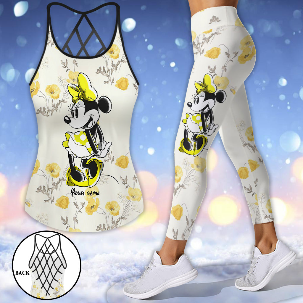 Personalized Minnie Mouse Cross Tank Top & Leggings Set for Mom Cross Tank Top & Leggings GradoCreations