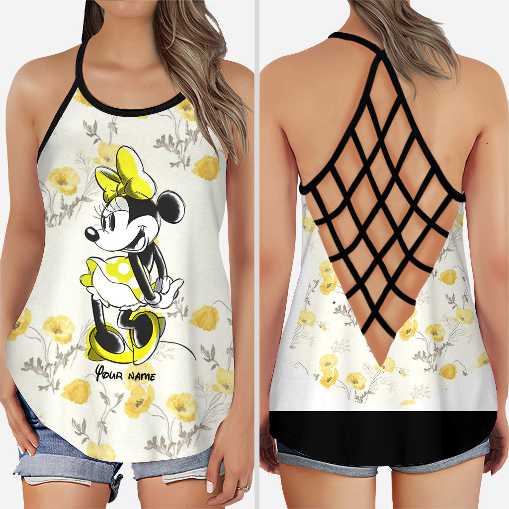 Personalized Minnie Mouse Cross Tank Top & Leggings Set for Mom Cross Tank Top & Leggings GradoCreations