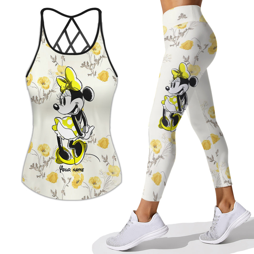 Personalized Minnie Mouse Cross Tank Top & Leggings Set for Mom Cross Tank Top & Leggings GradoCreations