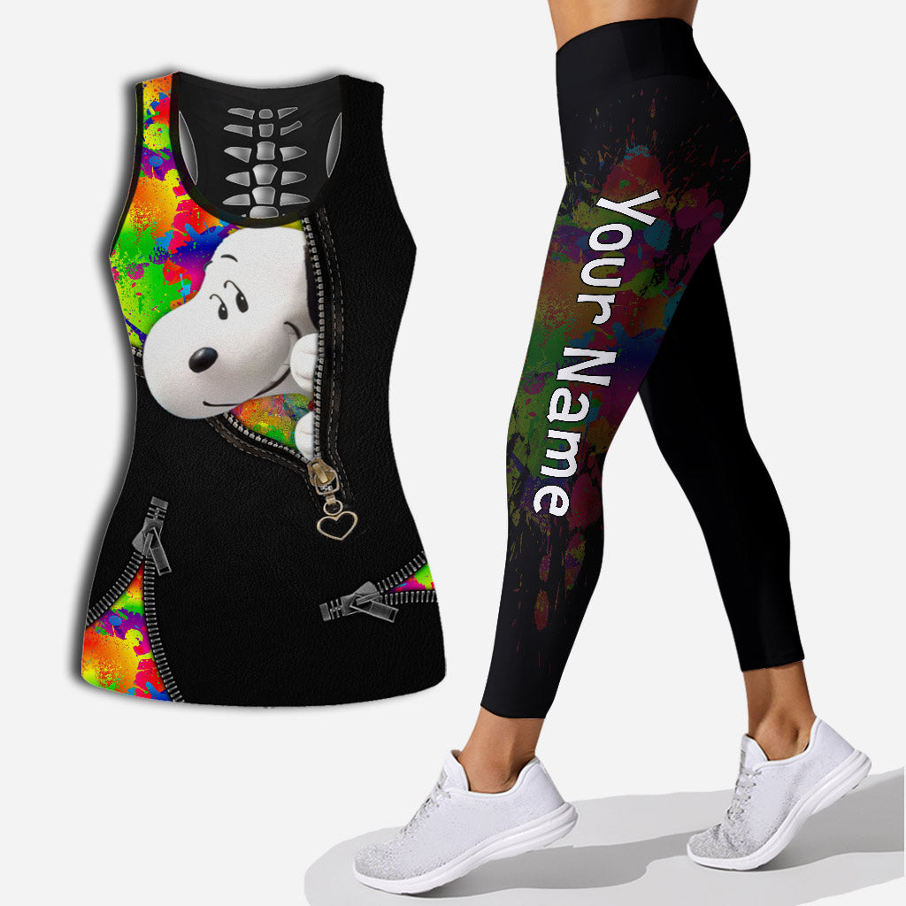 Personalized LGBT Support Hollow Tank Top & Leggings Custom Name Gift Hollow Tank & Leggings GradoCreations