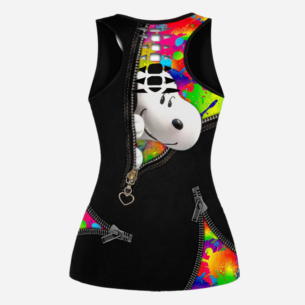 Personalized LGBT Support Hollow Tank Top & Leggings Custom Name Gift Hollow Tank & Leggings GradoCreations
