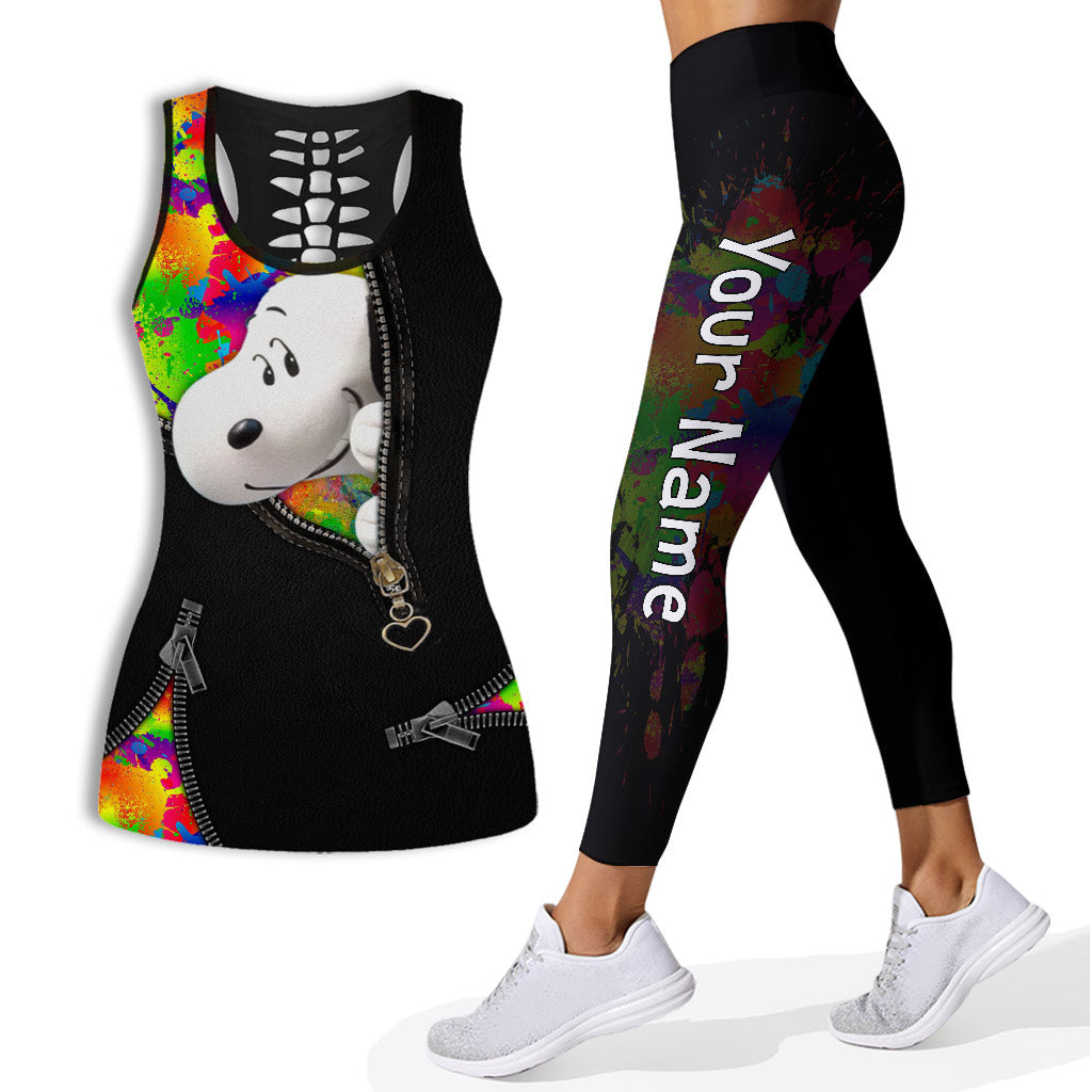 Personalized LGBT Support Hollow Tank Top & Leggings Custom Name Gift Hollow Tank & Leggings GradoCreations