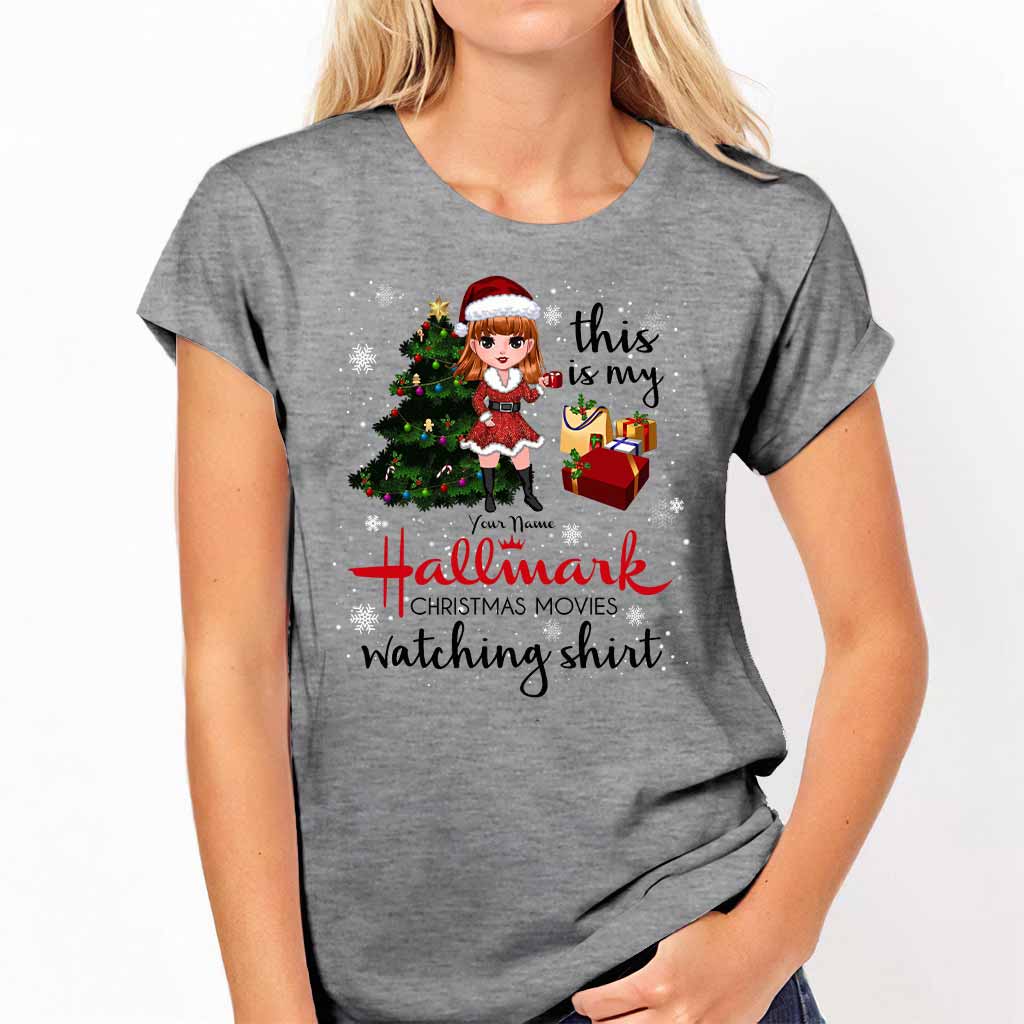 Personalized Hallmark Christmas Movies Watching T-shirt & Hoodie T-shirt & Hoodie GradoCreations