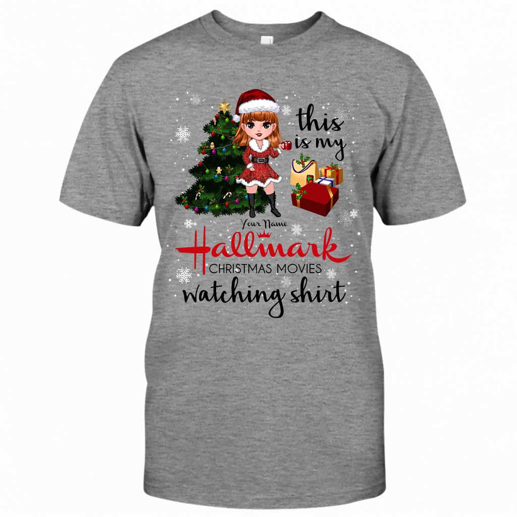 Personalized Hallmark Christmas Movies Watching T-shirt & Hoodie T-shirt & Hoodie GradoCreations