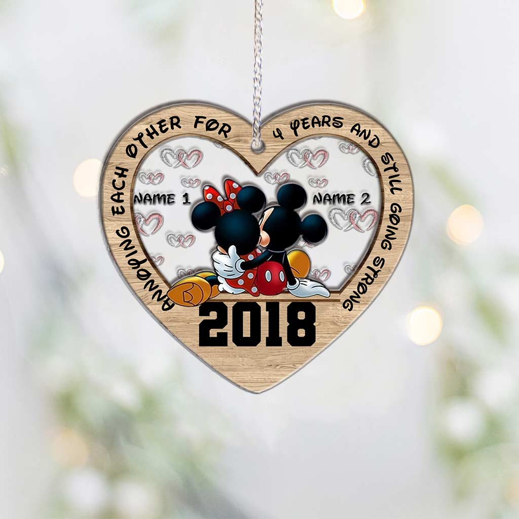 Personalized Christmas Couple Ornament Custom Names Heart Gift Layers Mix Ornament GradoCreations